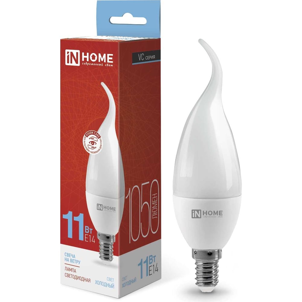 Светодиодная лампа IN HOME лампа светодиодная in home led свеча на ветру deco 7 вт 230 в е14 6500 к 810 лм