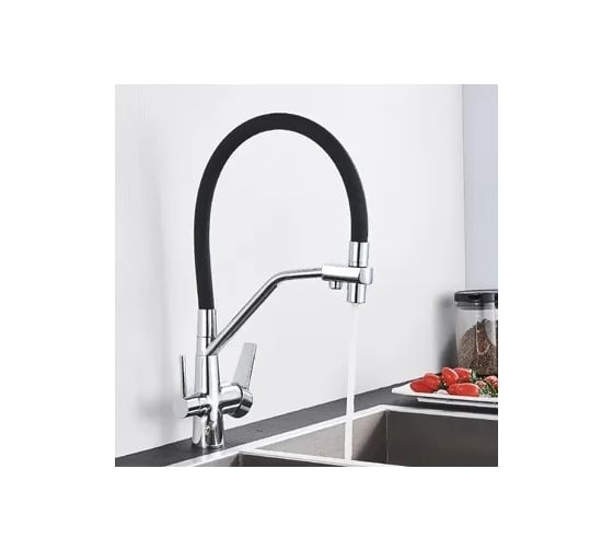 Изображение товара Смеситель для кухни MATRIX Filter SMF-323357/CB 40 мм, 2 в 1, хром, с дополнительным краном для питьевой