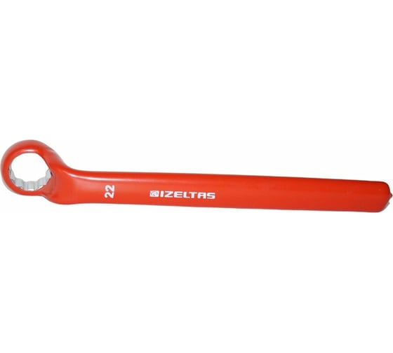 Изображение товара Диэлектрический накидной ключ IZELTAS 1000V изогнутый 22мм, длина 260 мм, 435030022