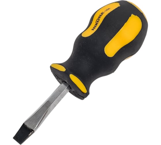 Изображение товара Отвертка NIKONA плоская шлицевая, Cr-V, SL 6,5x45 мм, шестигранная 22-615
