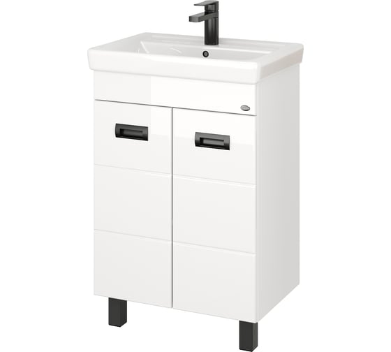 Изображение товара Тумба с раковиной Onika Балтика-Квадро Black 60 напольная, белая 106139