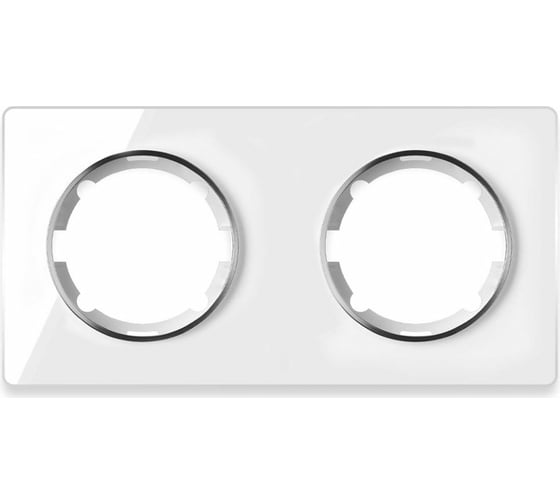 Изображение товара Стеклянная рамка OneKeyElectro Garda (для серии Florence) 2 поста, цвет белый 2234925