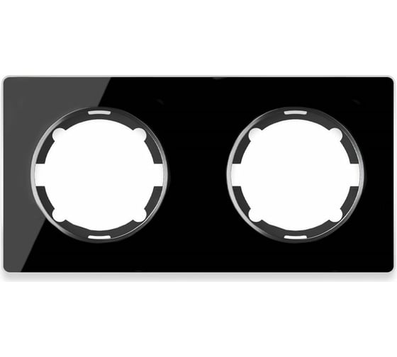 Изображение товара Стеклянная рамка OneKeyElectro Garda (для серии Florence) 2 поста, цвет чёрный 2234940