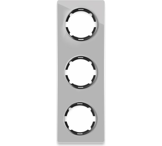 Изображение товара Стеклянная рамка OneKeyElectro Garda (для серии Florence) 3 поста, вертикальная, цвет серый 2234949