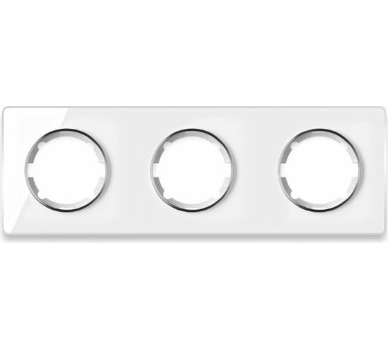 Изображение товара Стеклянная рамка OneKeyElectro Garda (для серии Florence) 3 поста, цвет белый 2234926
