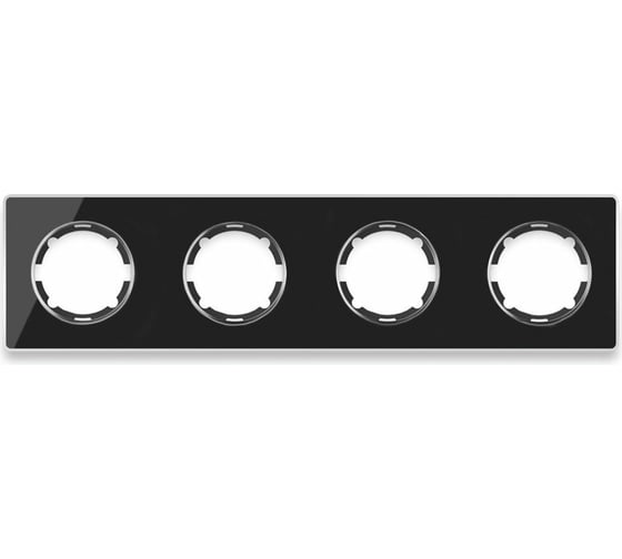 Изображение товара Стеклянная рамка OneKeyElectro Garda (для серии Florence) 4 поста, цвет чёрный 2234942