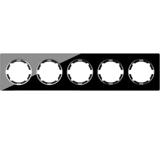Изображение товара Стеклянная рамка OneKeyElectro Garda (для серии Florence) 5 постов, цвет чёрный 2234943
