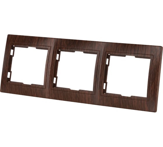 Изображение товара 3-х постовая горизонтальная рамка TDM ELECTRIC "ЭКО" бук "Таймыр" SQ1814-0328