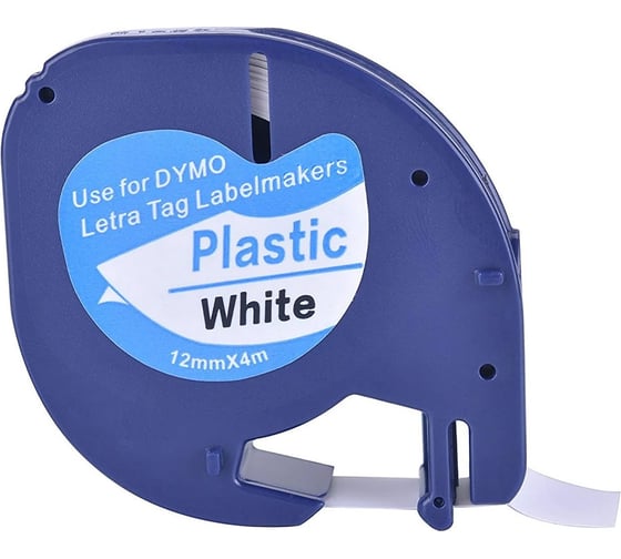 Изображение товара Лента Vell пластиковая VL-D-91201/S0721610/91221 (12 мм x 4 м, черный на белом) 328727