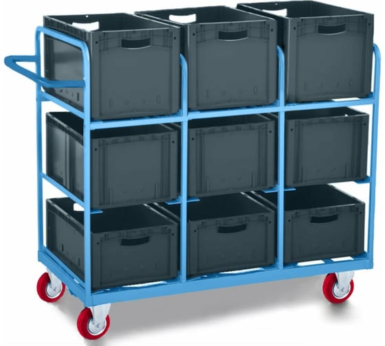 Изображение товара Ролл-контейнер для комплектации заказов под евробоксы МосТележка 650x1420 мм РКЕ3-14212