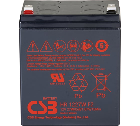 Изображение товара Аккумулятор для ИБП CSB HR1227W F2 УТ-00000115