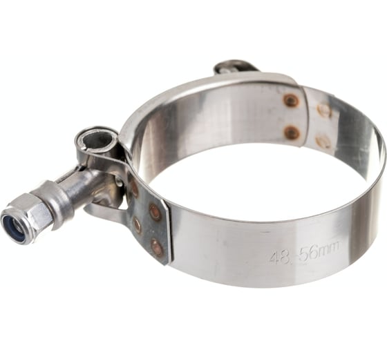 Изображение товара Усиленный хомут TITAN LOCK 48-56 мм, нержав. сталь AISI 304, лента+болт TL48-56RCSS