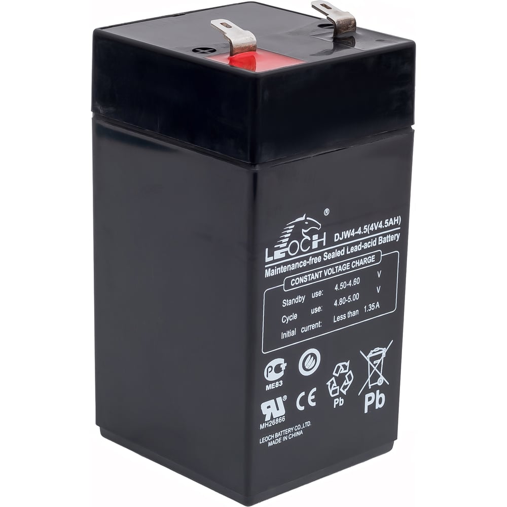 Изображение товара Аккумулятор Leoch DJW4-4.5 4 В, 4.5 Ач AGM с плоскими клеммами