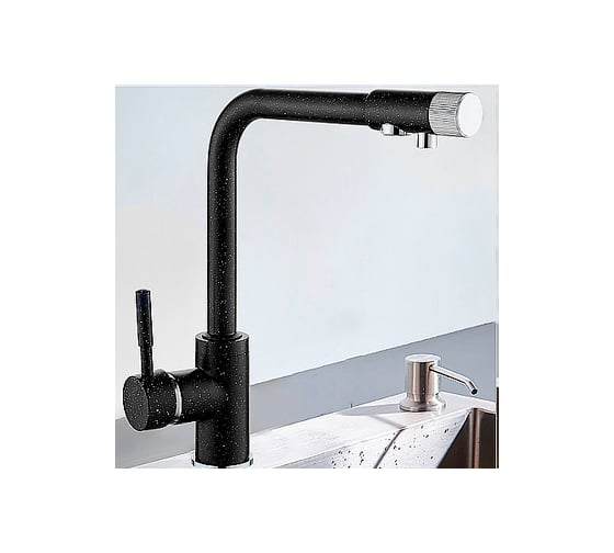 Изображение товара Смеситель для кухни MATRIX Filter SMF-323267/BK 40 мм, 2 в 1, черный, под фильтр для питьевой воды 6461