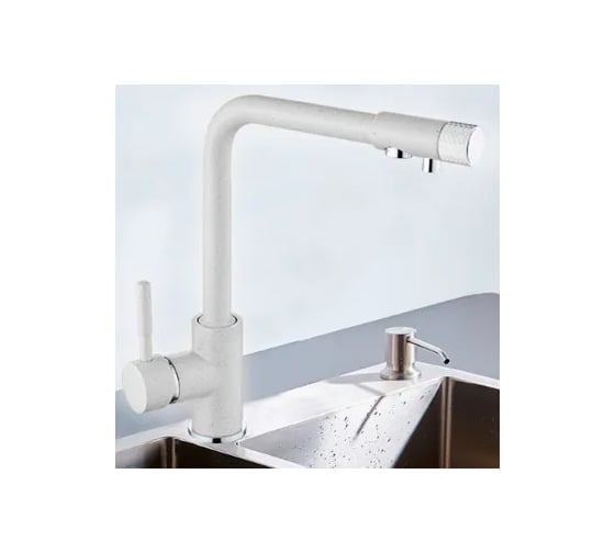 Изображение товара Смеситель для кухни MATRIX Filter SMF-323267/WT 40 мм, 2 в 1, белый, под фильтр для питьевой воды 6462