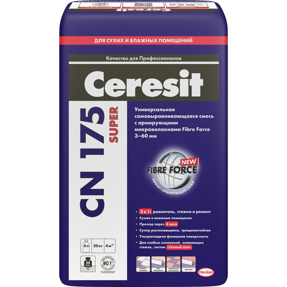 Универсальная самовыравнивающаяся смесь Ceresit CN 175/25