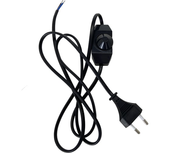 Изображение товара Провод с евроштекером и диммируемым выключателем duwi черный, 2м H 03 VV-F 2x0,75 мм 2,5А 28575 5