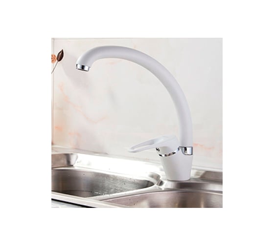 Изображение товара Смеситель для кухни MATRIX SMF-420817/WT 40 мм, утка, белый 5073