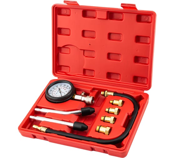 Изображение товара Индикатор компрессии бензинового двигателя Forcekraft FK-908G1 набор 8 предметов 50440