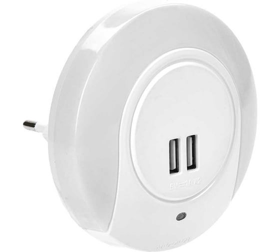 Изображение товара Светильник-ночник IEK 001 круг, USB, датчик освещенности, 220В LDNN5-001-SQ-P-00-S-K01