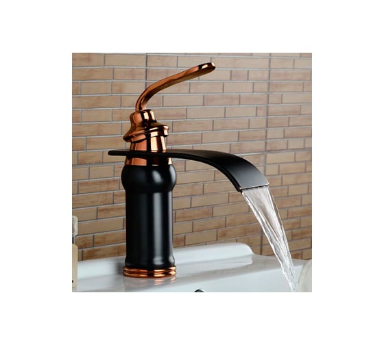 Изображение товара Смеситель для умывальника MATRIX SMF-223880/BG водопад, черный-бронза 0235