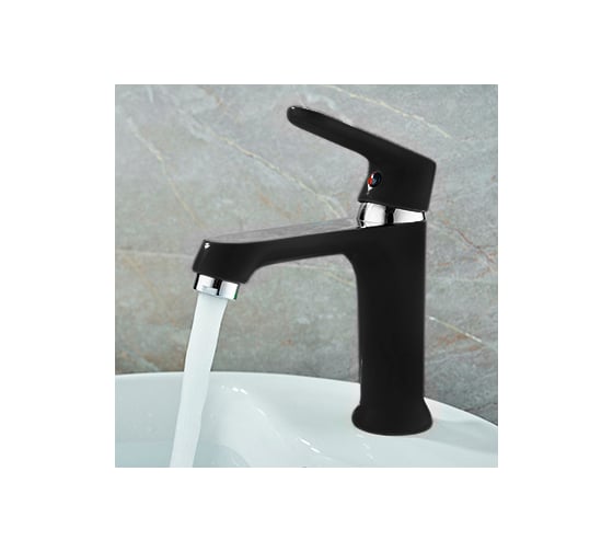 Изображение товара Смеситель для умывальника MATRIX SMF-323300/BK черный 6276