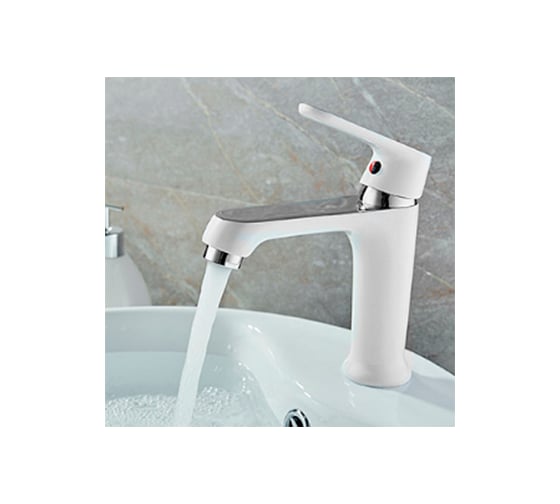 Изображение товара Смеситель для умывальника MATRIX SMF-323300/WT белый 6277