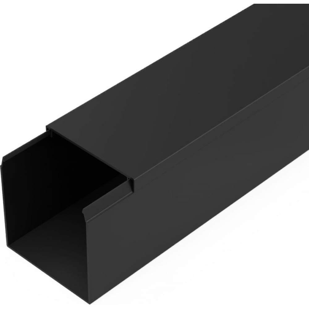 Кабель-канал Промрукав, цвет черный, размер 60х60 PR03.0218 черный 2-й замок в п/э 60x60 2м - фото 1