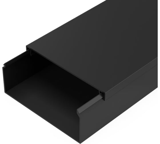 Изображение товара Кабель-канал Промрукав черный 2-й замок в п/э 100x40 2м PR03.0221