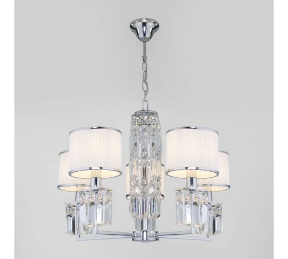 Изображение товара Подвесной светильник Eurosvet 10099 5 хром прозрачный хрусталь Strotskis (новый абажур) a056961