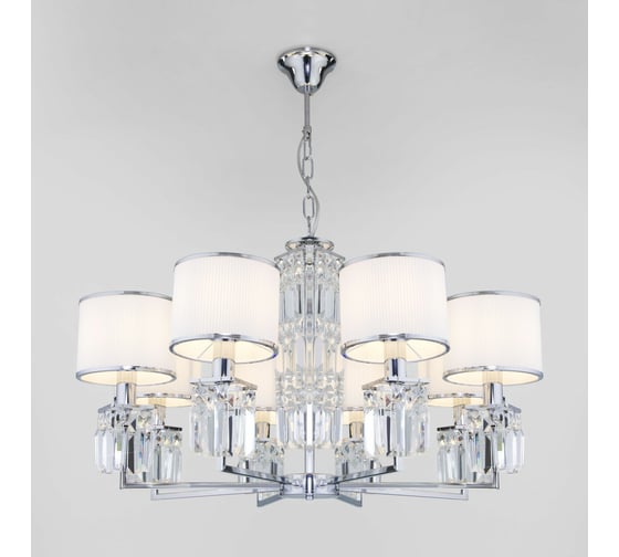Изображение товара Подвесной светильник Eurosvet 10099 8 хром прозрачный хрусталь Strotskis (новый абажур) a056962