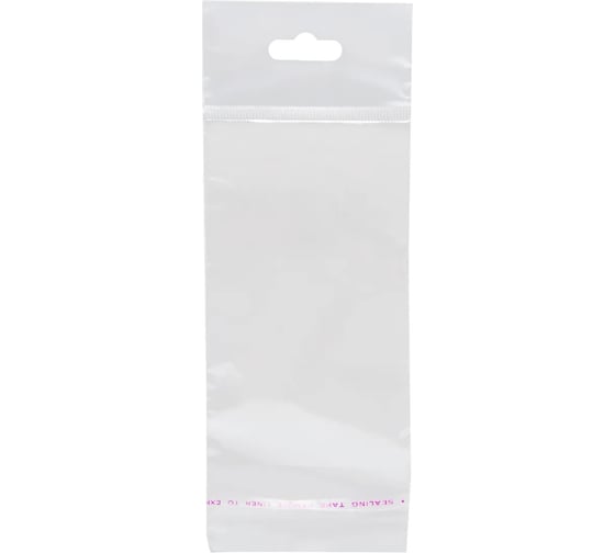 Изображение товара Пакет PACK INNOVATION БОПП с клеевым клапаном, 7x12+3 см, с европодвесом, 30 мкм, 200 шт IP00BOРР0712.30-200