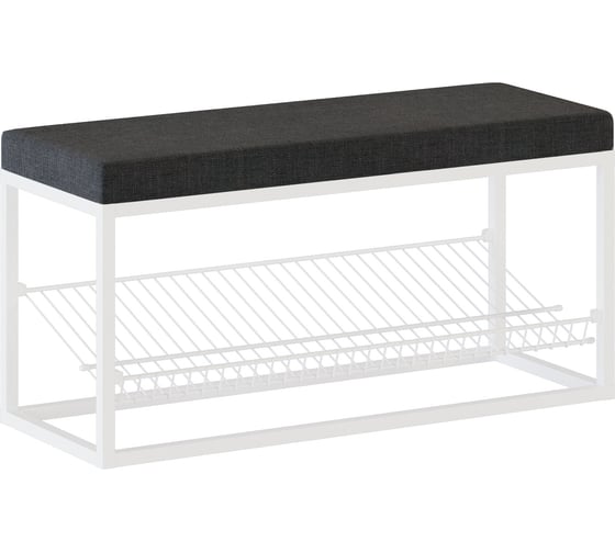 Изображение товара Пуф НАЙДИ с полкой под обувь, белый муар, ткань Текна 9 LPS-53