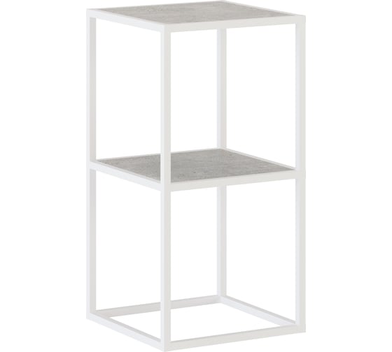 Изображение товара Стеллаж НАЙДИ 2, 400x400x782 мм, белый муар, ЛДСП метрополитан грей LS2-5302