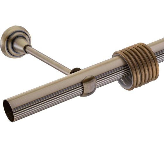 Изображение товара Карниз Peora 28 мм DIY в коробе, одинарный, открытый кронштейн золото антик 2.8 составной 57780