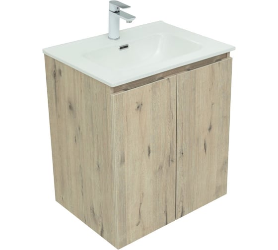 Изображение товара Тумба Aquanet Алвита new 60 подвесная, 2 двери, дуб веллингтон белый (277525) 00277525