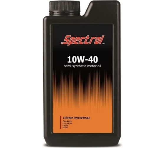 Изображение товара Полусинтетическое моторное масло Spectrol TURBO UNIVERSAL 10W-40 CG-4/SJ, 1 л 9212