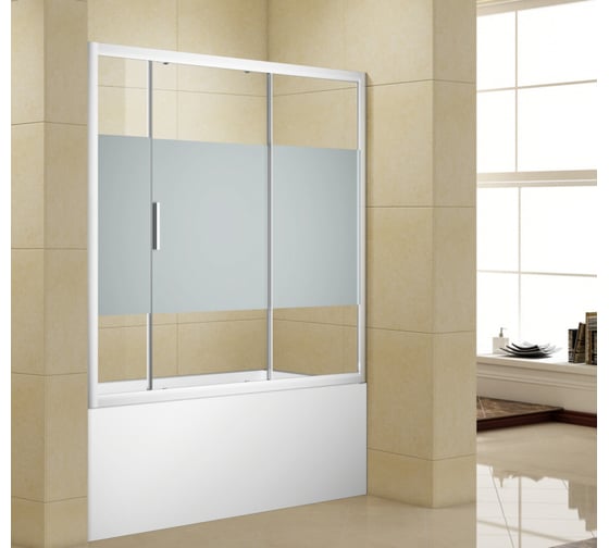 Изображение товара Шторка для ванны Aquanet Practic 165 AE10-B-165H150U-CP 00273602
