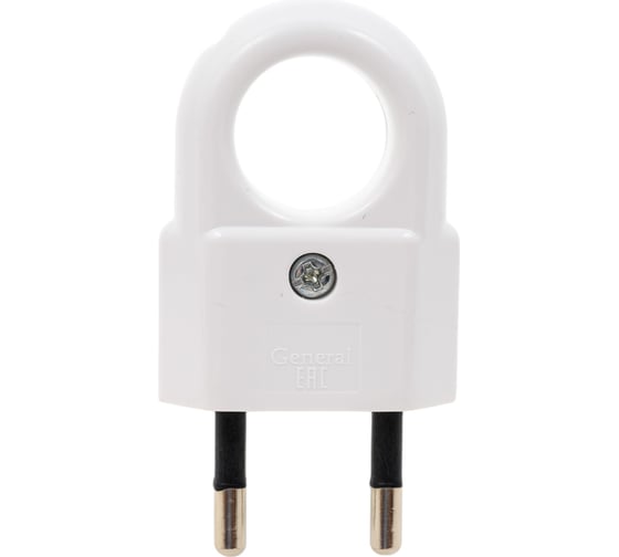 Изображение товара Разборная вилка General Lighting Systems 10А плоская с ушком без заземления белая IP20 GRV-P-10-FE-W-IP20 470515
