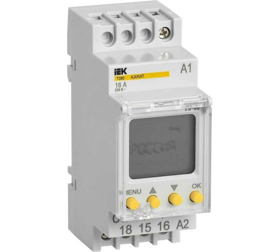Изображение товара Цифровой таймер IEK ТЭ80 16А, 230В, на DIN-рейку, KARAT MTA10-16-080