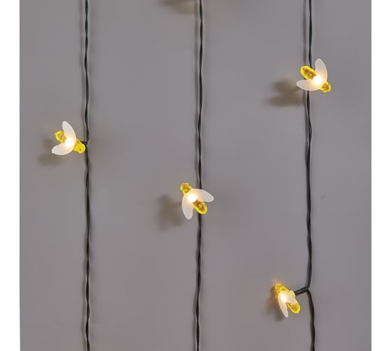 Изображение товара Садовая гирлянда Lamper Янтарные Пчелы LED 5,8м с солнечной панелью 2м IP65 602-252