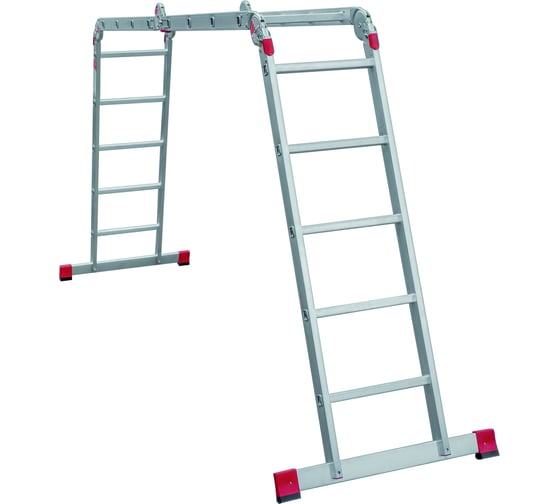 Изображение товара Профессиональная алюминиевая лестница-трансформер Новая Высота, ширина 400 мм, 2К башмаки, NV3320 2x4+2x5 3320245