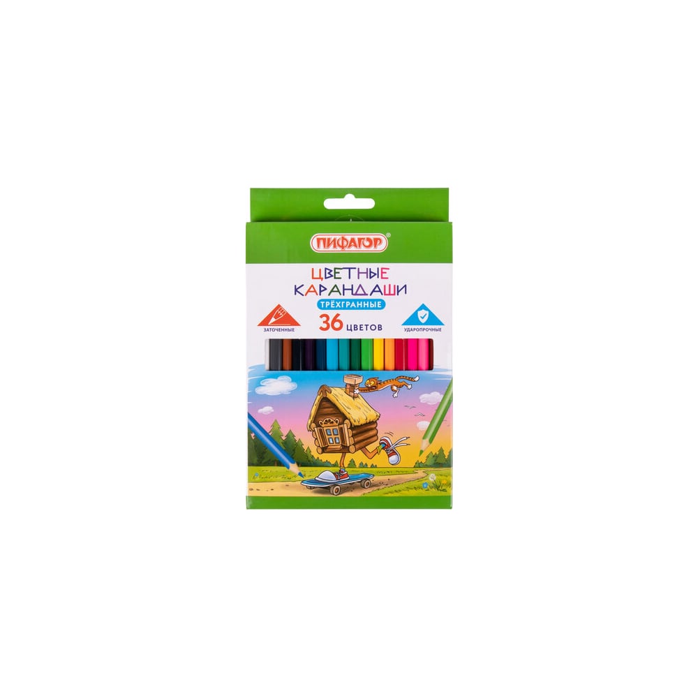 Классические цветные карандаши Пифагор карандаши 12цв пифагор жираф 181250