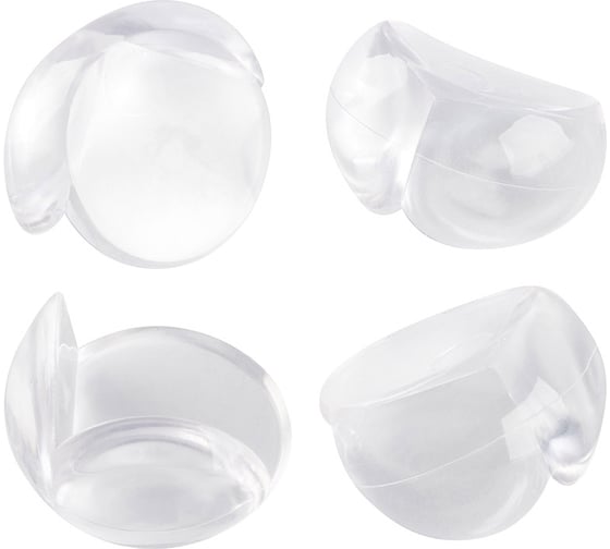 Изображение товара Накладки на угол Рыжий кот 4 шт, круглые, прозрачные, крепление двусторонний скотч 103688