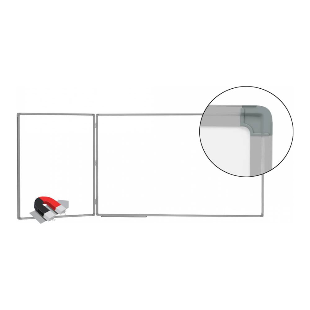 Изображение товара Магнитно-маркерная доска BoardSYS 2 секции слева 2550x1200 мм белая