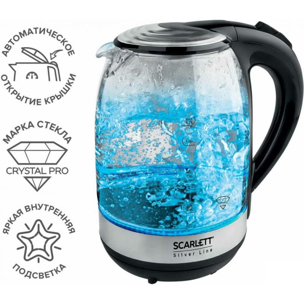 Электрический чайник Scarlett, цвет прозрачный