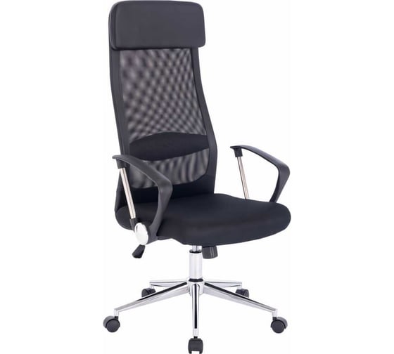 Изображение товара Офисное кресло BRABIX Flight R EX-541, хром, ткань TW, сетка, черное 532517