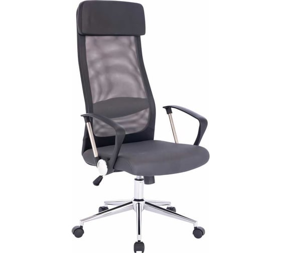 Изображение товара Офисное кресло BRABIX Flight R EX-541, хром, ткань TW, сетка, черное/серое 532518