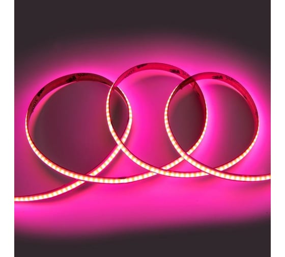 Изображение товара Лента светодиодная General Lighting Systems GLS-COB-320-8-24-IP20-P, 5 метров, 8Вт/м, 24В, 8мм, 320 диодов/м, 900Лм/м, IP20, розовый 502311