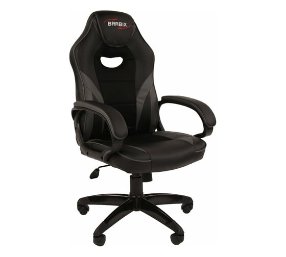 Изображение товара Компьютерное кресло BRABIX Accent GM-161, TW/экокожа, черное/серое 532576